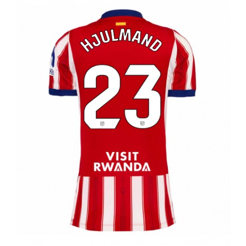 Stroje piłkarskie Atletico Madrid Morten Hjulmand #23 Koszulka Podstawowej dla damskie 2026-27 Krótki Rękaw